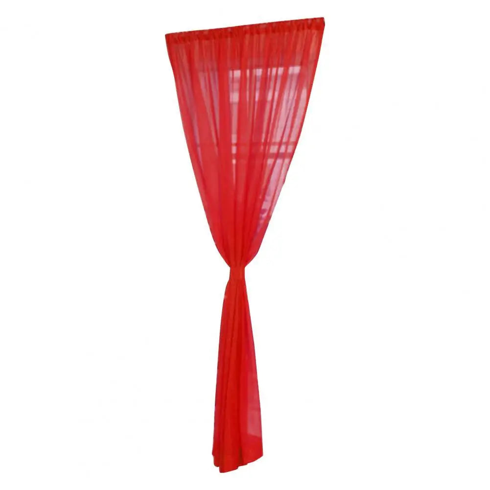 Sheer Curtain Eye-catching Window Drape Smooth Surface Washable Useful Practical Material Tulle Curtain