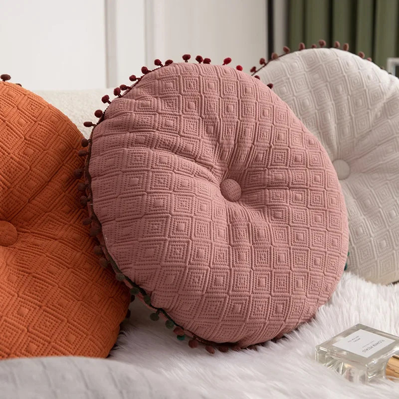 Modern Simple Pumpkin Hairball Round Pillow Pillow Office Sofa Cushion Wholesale