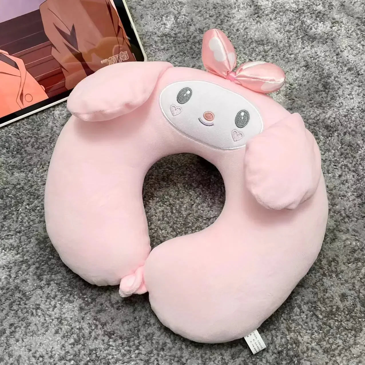 Cinnamoroll Pochacco Hangyodon Kawaii U-shaped Pillow Sanrio Plush Neck Cushion Office Students Sleeping Portable Travel Pillows