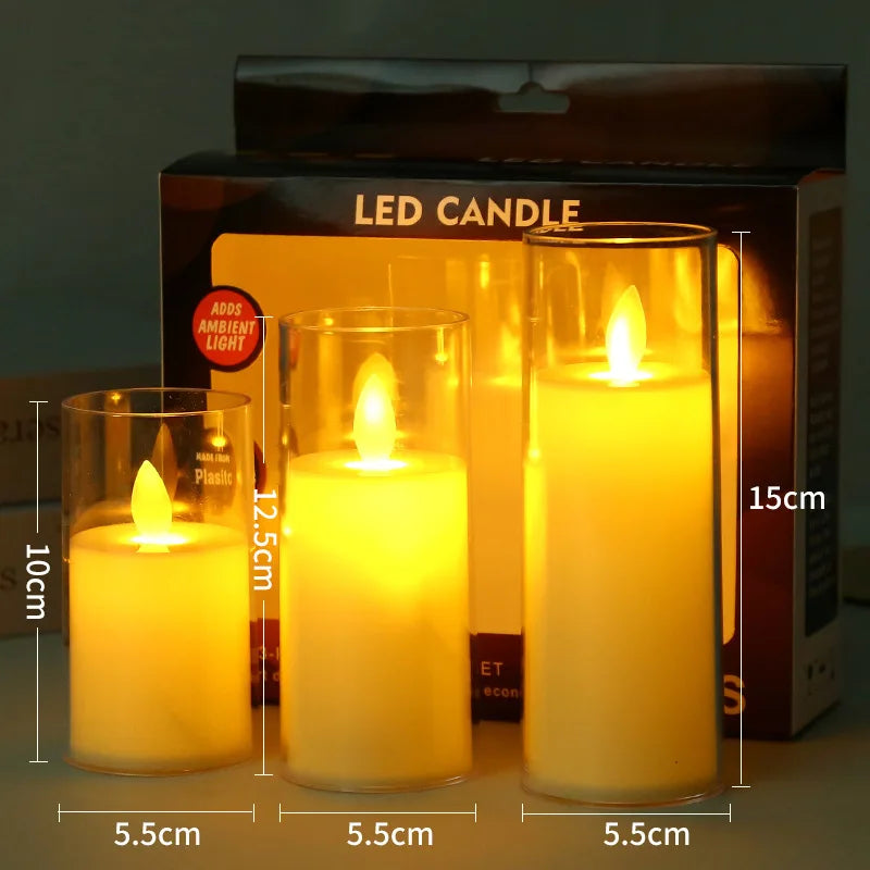Flameless Electric Candles Light Acrylic Battery Flickering Fake Tealight Candle Halloween Wedding Christmas Decoration 2025 NEW
