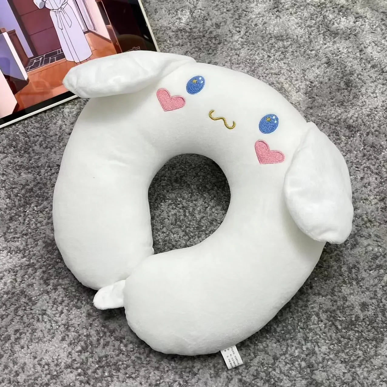 Cinnamoroll Pochacco Hangyodon Kawaii U-shaped Pillow Sanrio Plush Neck Cushion Office Students Sleeping Portable Travel Pillows