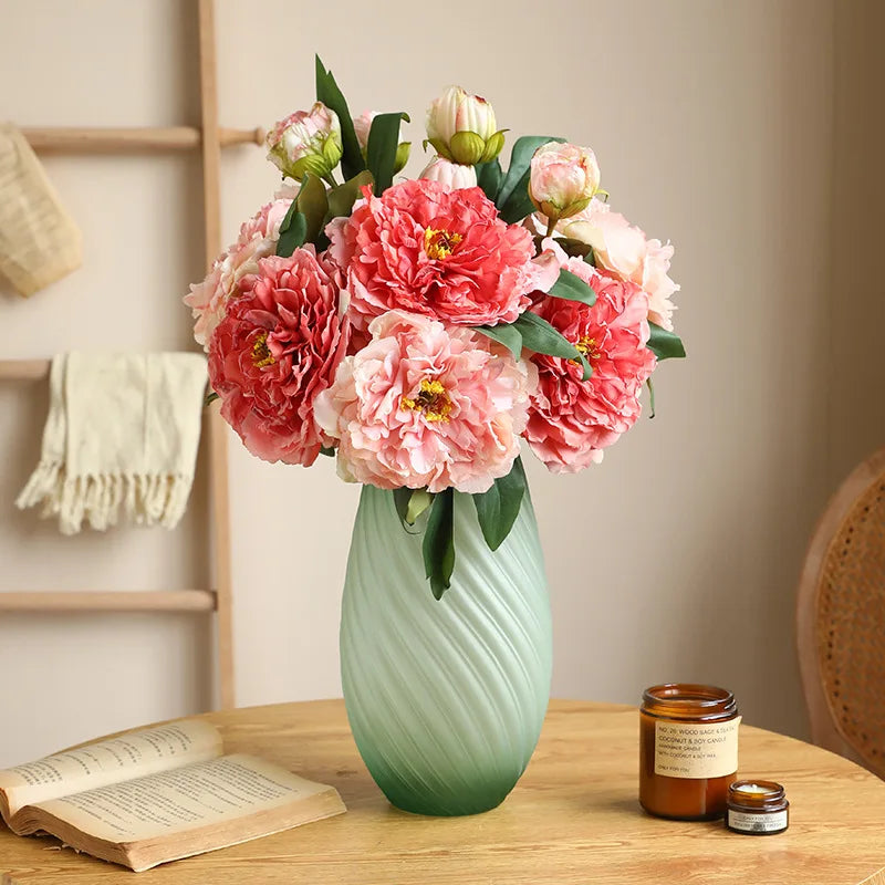 Large Silk Peony Artificial Flowers High Quality Simulation Peony European Style Fake Flowers Bouquet For Wedding Home Decor 1PC