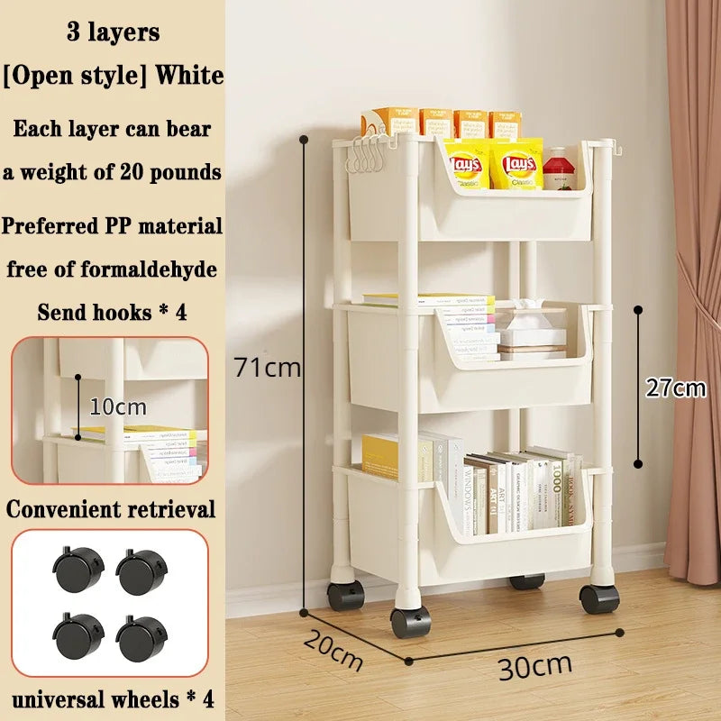 Children's Bookcases Rack Furniture With Wheels Removable Small Bookshelves With Wheels Cart Home Toy Storage Reading Shelves