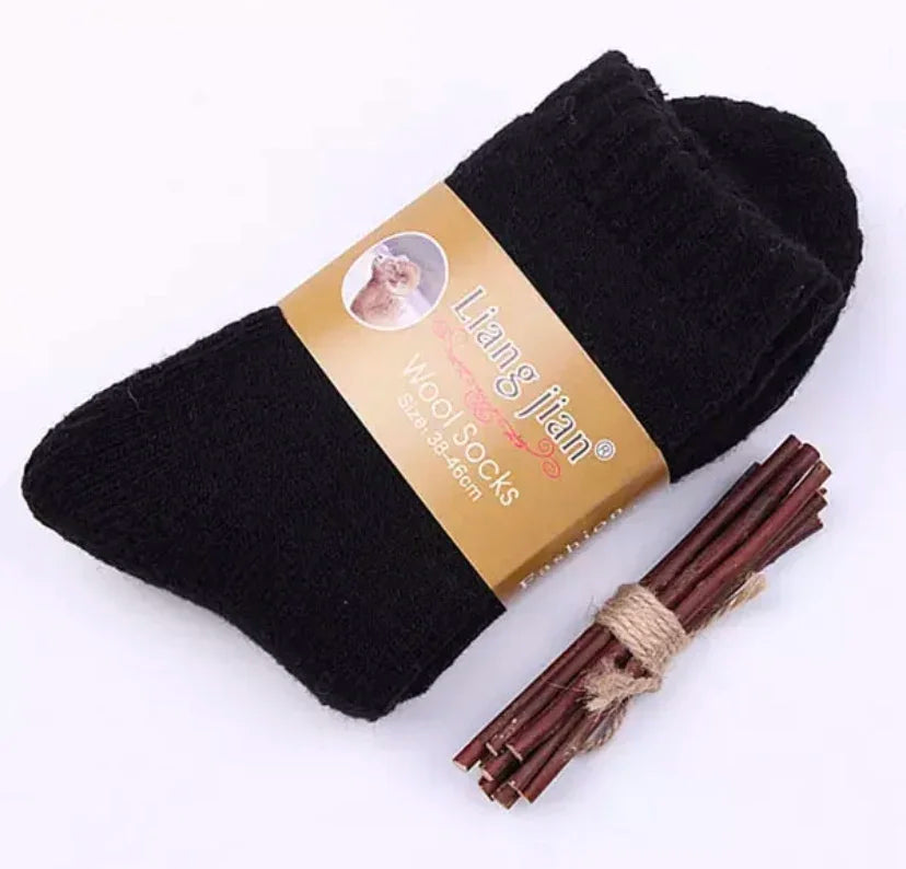 3Pairs/Men's Winter Warm Wool Socks Women Super Thick Heart Thickened Loop Merino Wool Socks Cold Resistant Snow Plush Stockings