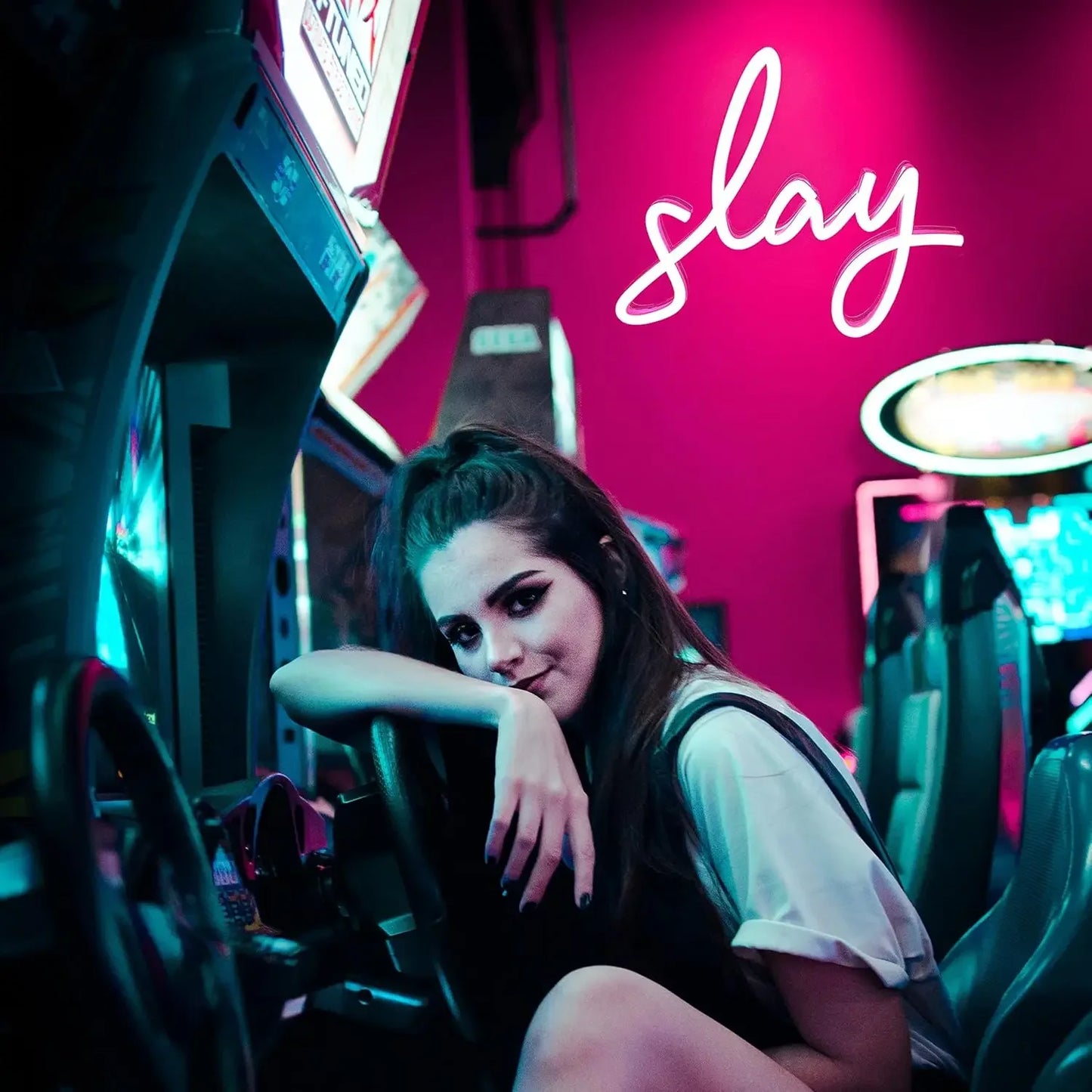 Pink Slay Neon Signs LED Neon Light Sign Light Up Neon Signs USB Powered for Bedroom Girls Room Decor Great Birthday Gifts