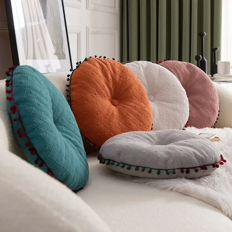 Modern Simple Pumpkin Hairball Round Pillow Pillow Office Sofa Cushion Wholesale