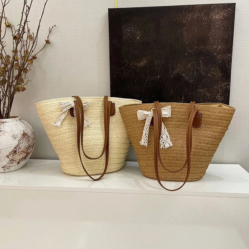Beach Bag for Travel Large Capacity Straw Woven Tote Vacation Simple and Versatile Design Designer Women Shopper Shoulder Bags