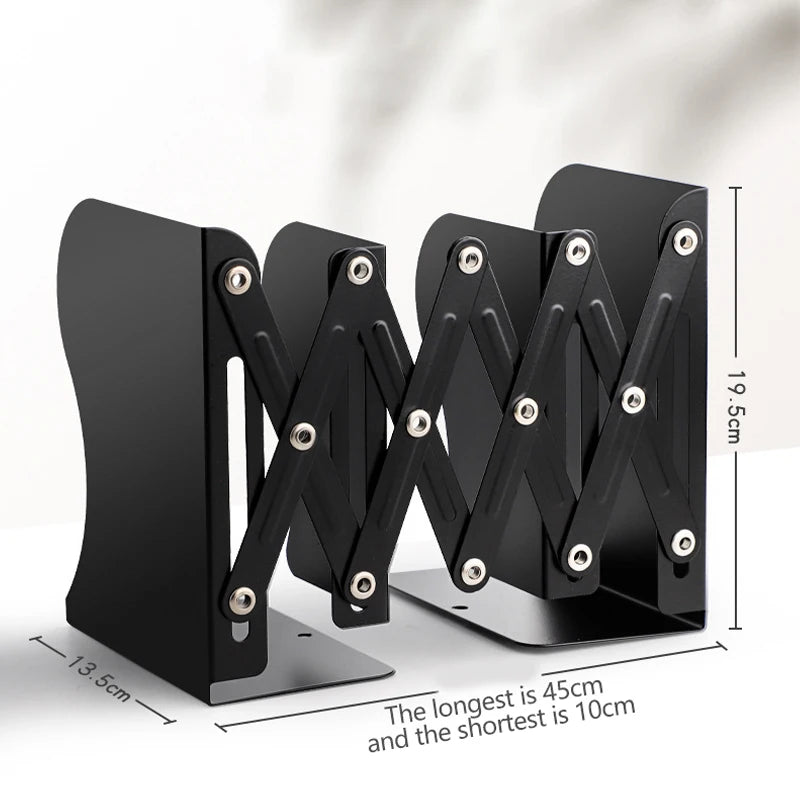Retractable Bookends For Shelves Book Support Stand Set Adjustable Bookshelf With Pen Holder Desk Organizer Office Accessories