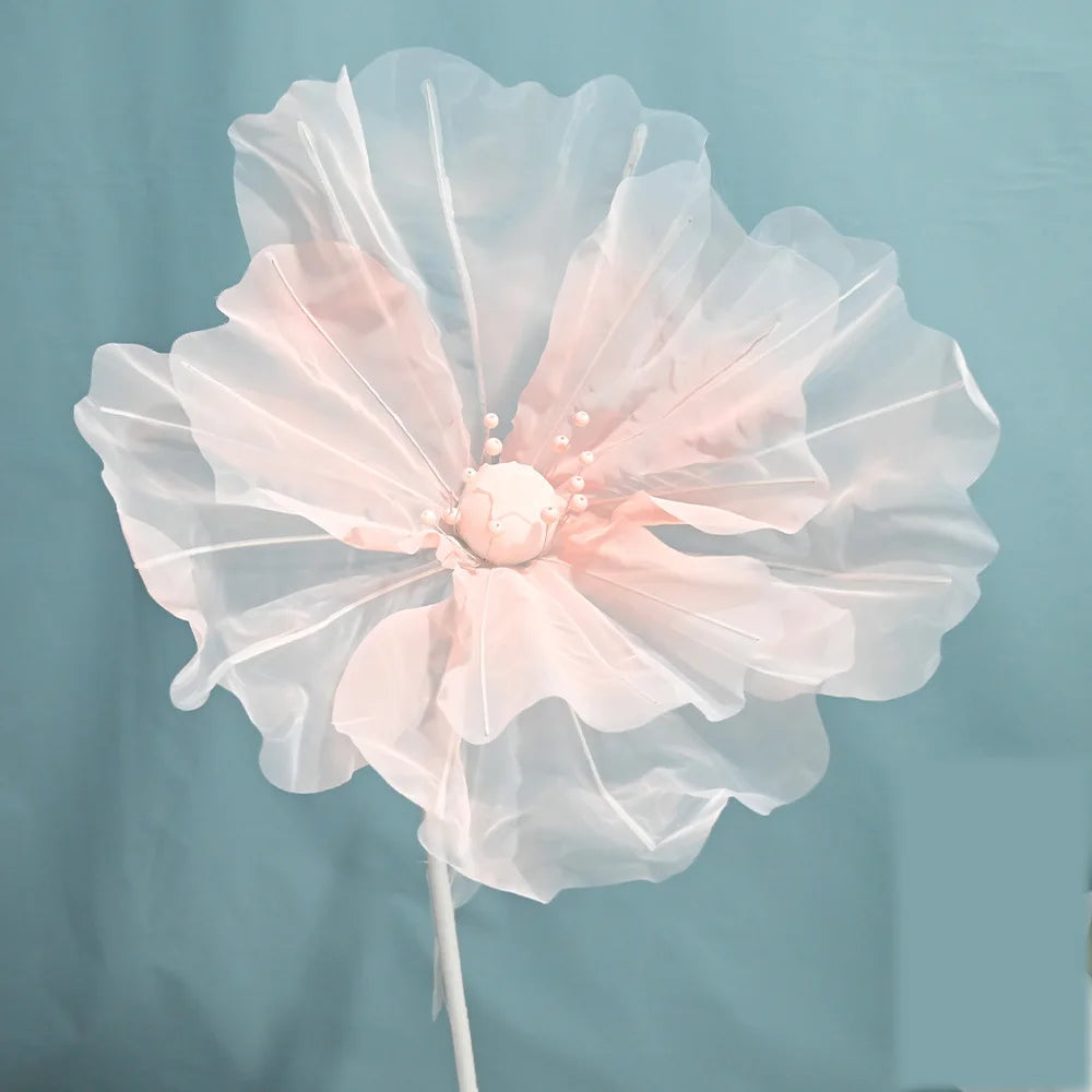 70/60/50cm Giant Gauze Flowers Artificial Poppy Flower Wedding Decoration Girl Birthday Party Props Fairy Garden Party Decor