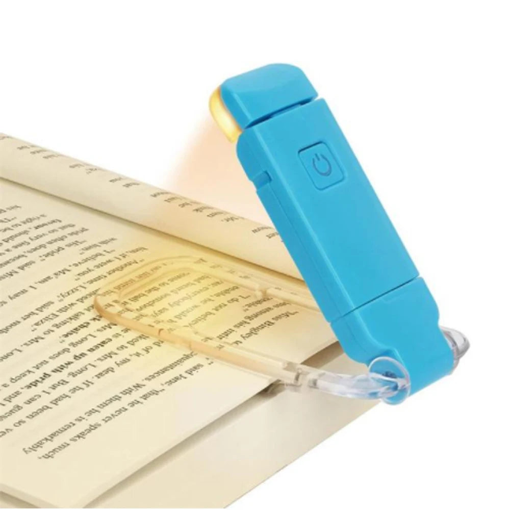 Book Light Brightness Adjustable for Eye-Protection USB Rechargeable LED Clip on Portable Bookmark Light for Reading in Bed Car