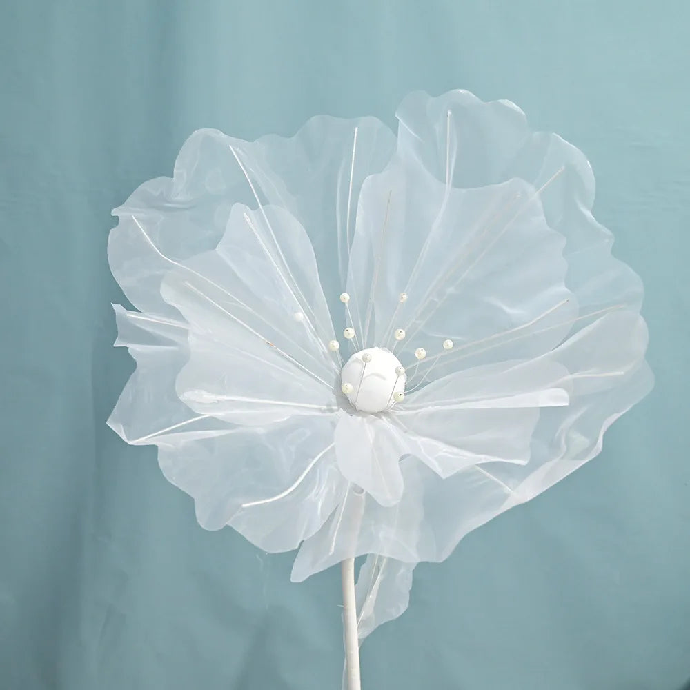 70/60/50cm Giant Gauze Flowers Artificial Poppy Flower Wedding Decoration Girl Birthday Party Props Fairy Garden Party Decor
