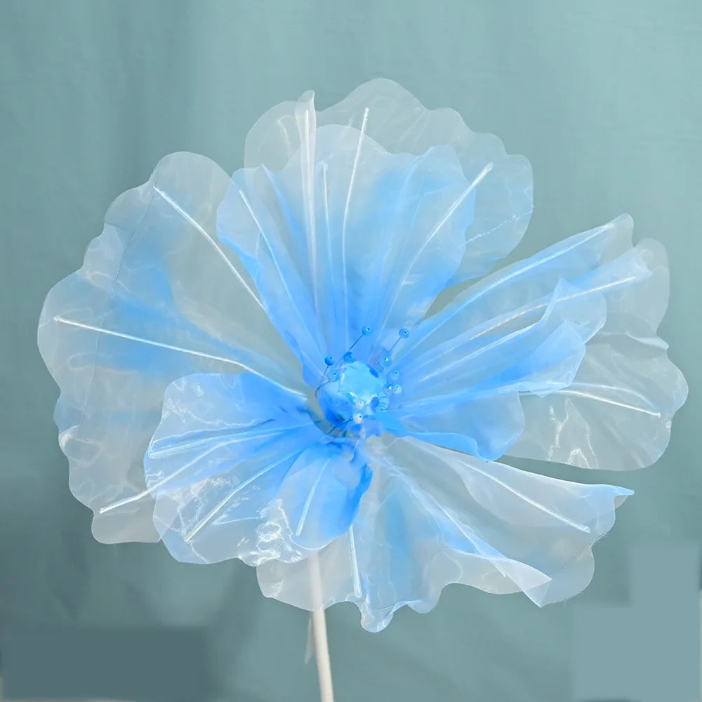70/60/50cm Giant Gauze Flowers Artificial Poppy Flower Wedding Decoration Girl Birthday Party Props Fairy Garden Party Decor
