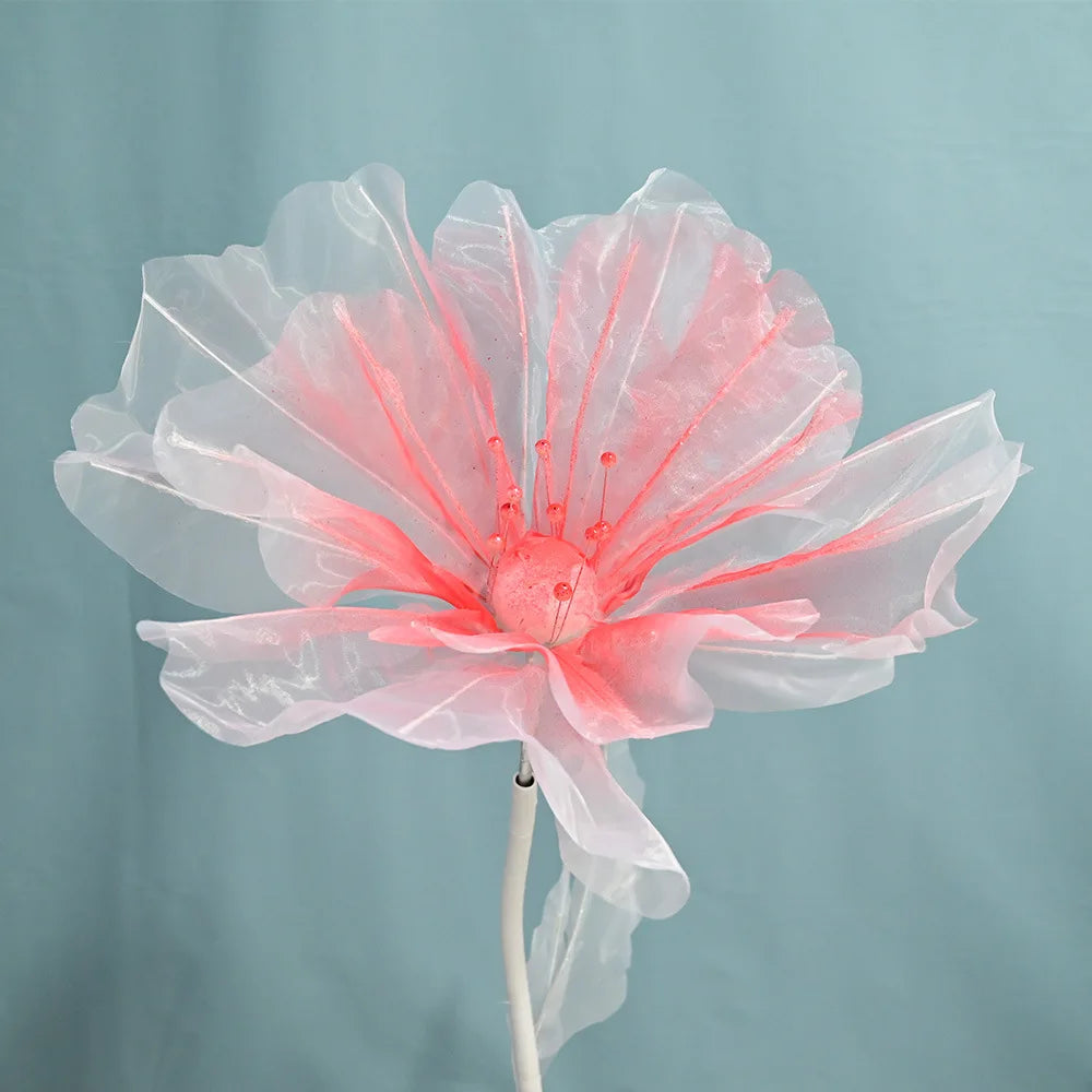 70/60/50cm Giant Gauze Flowers Artificial Poppy Flower Wedding Decoration Girl Birthday Party Props Fairy Garden Party Decor