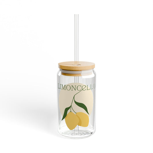 Limoncello Sipper Glass with Bamboo Lid - 16oz