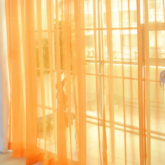 Sheer Curtain Eye-catching Window Drape Smooth Surface Washable  Useful Practical Material Tulle Curtain