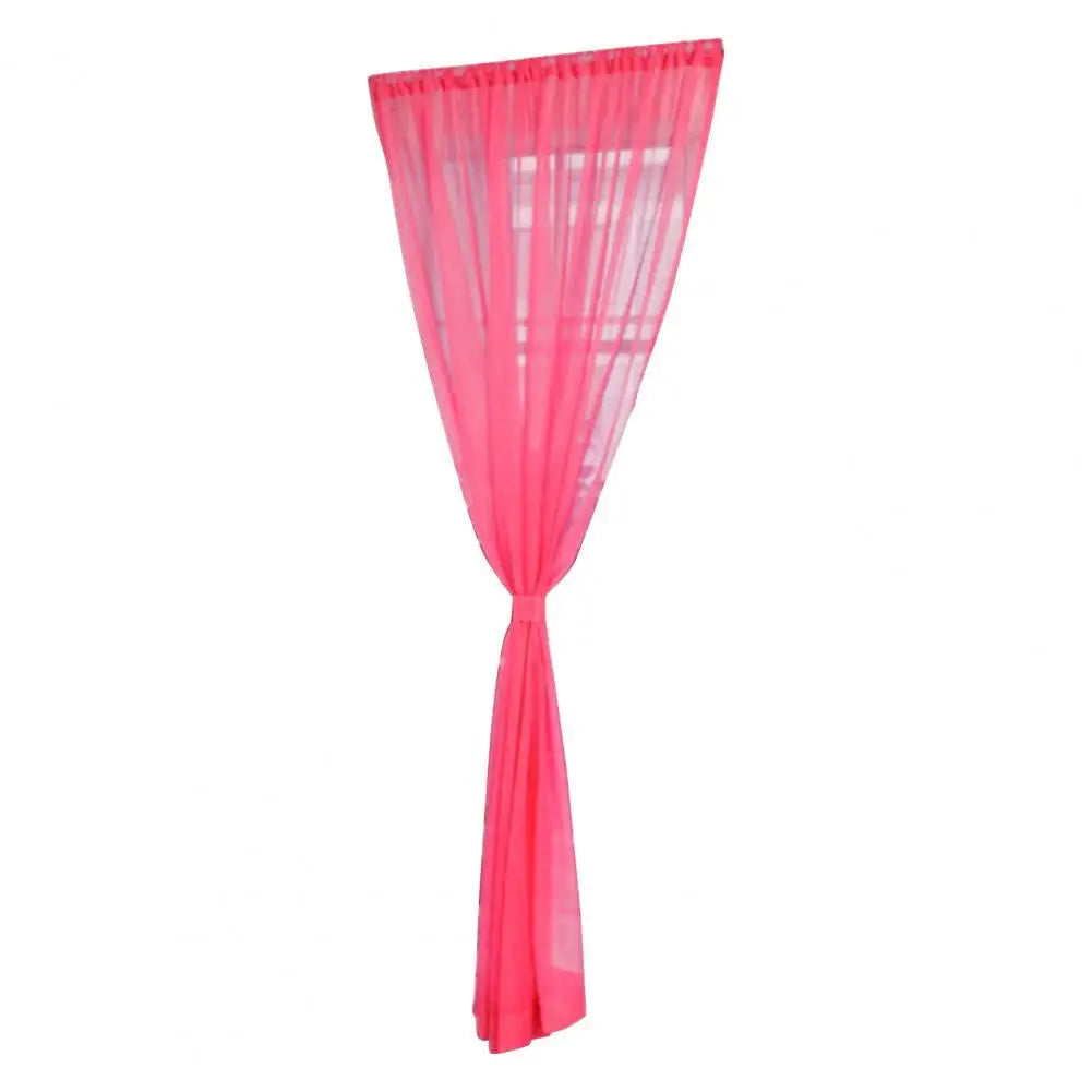 Sheer Curtain Eye-catching Window Drape Smooth Surface Washable  Useful Practical Material Tulle Curtain