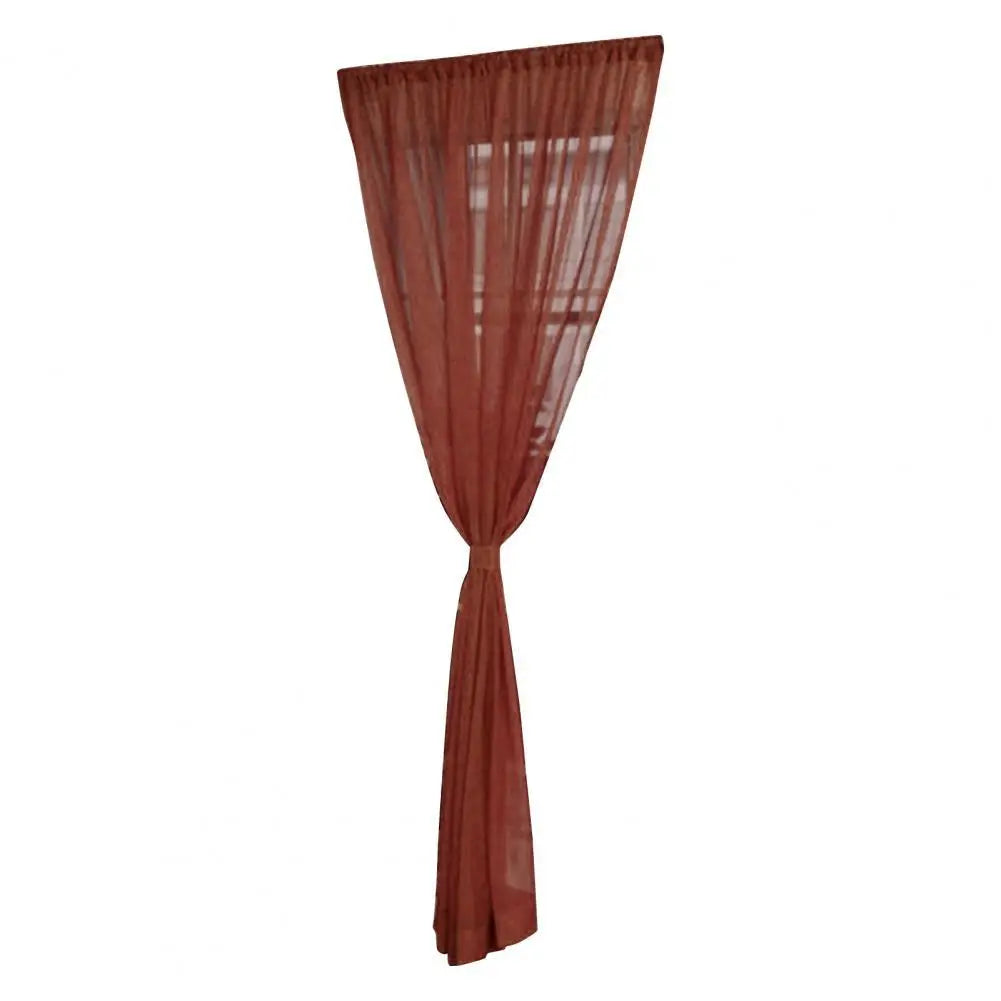 Sheer Curtain Eye-catching Window Drape Smooth Surface Washable  Useful Practical Material Tulle Curtain