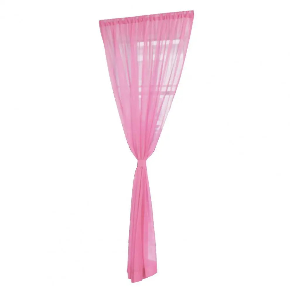 Sheer Curtain Eye-catching Window Drape Smooth Surface Washable  Useful Practical Material Tulle Curtain