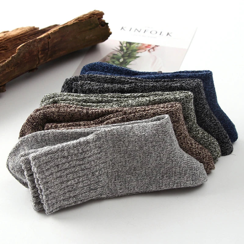 New 5 Pair/Lot Men's Wool Socks Stripe Casual comfortable Calcetines Hombre Thick Winter keep warm  Male High Quality