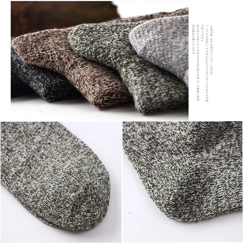 New 5 Pair/Lot Men's Wool Socks Stripe Casual comfortable Calcetines Hombre Thick Winter keep warm  Male High Quality