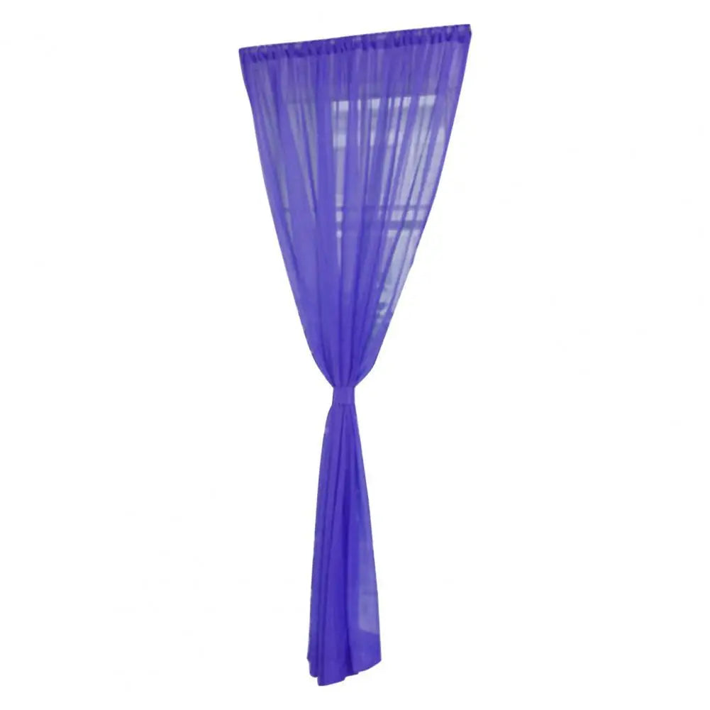 Sheer Curtain Eye-catching Window Drape Smooth Surface Washable  Useful Practical Material Tulle Curtain