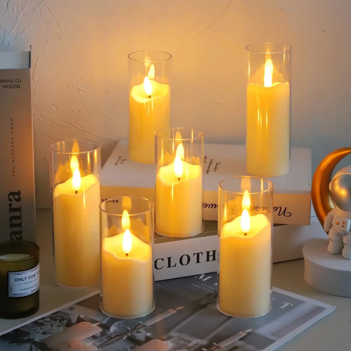 Flameless Electric Candles Light Acrylic Battery Flickering Fake Tealight Candle Halloween Wedding Christmas Decoration 2025 NEW