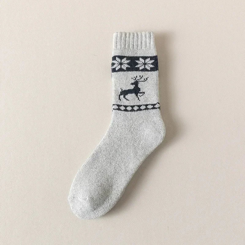 Men's Merino Wool Socks Hiking Socks Thick Winter Wool Warm Socks Breathable Elk Crew Thermal Socks Against Cold