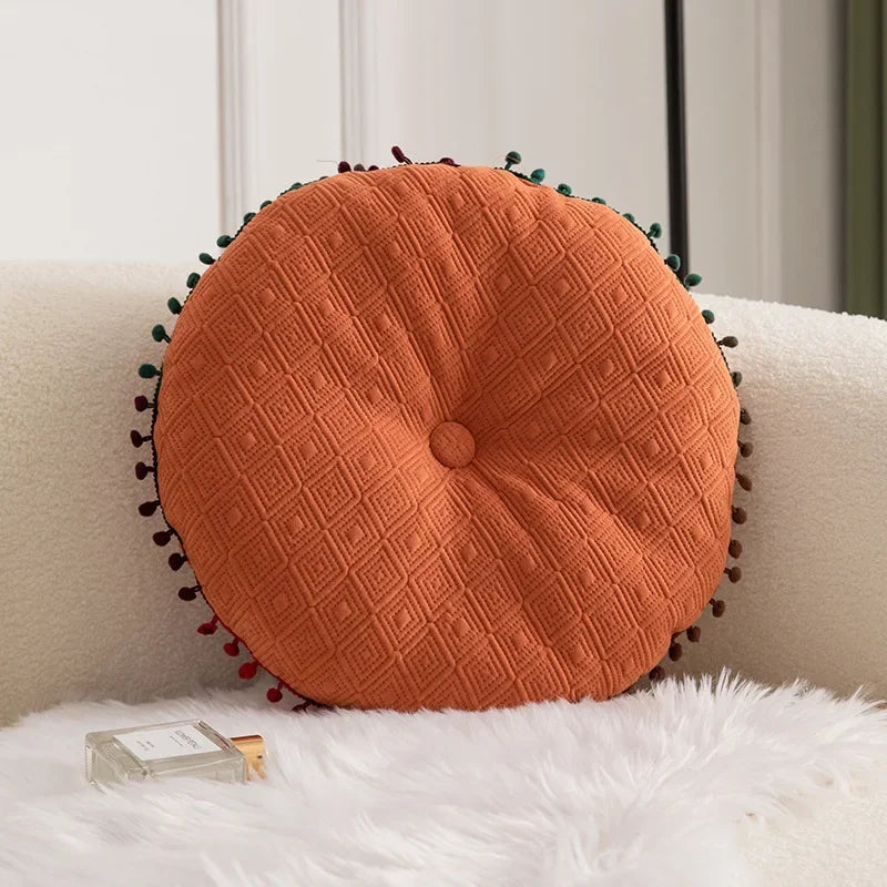 Modern Simple Pumpkin Hairball Round Pillow Pillow Office Sofa Cushion Wholesale