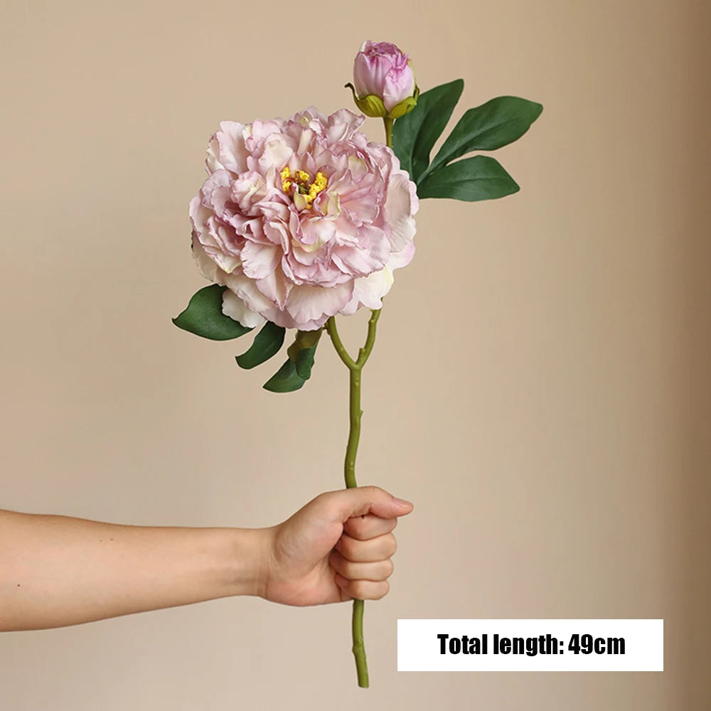 Large Silk Peony Artificial Flowers High Quality Simulation Peony European Style Fake Flowers Bouquet For Wedding Home Decor 1PC