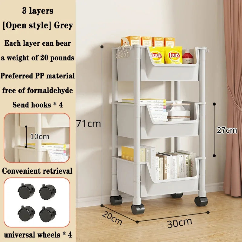 Children's Bookcases Rack Furniture With Wheels Removable Small Bookshelves With Wheels Cart Home Toy Storage Reading Shelves