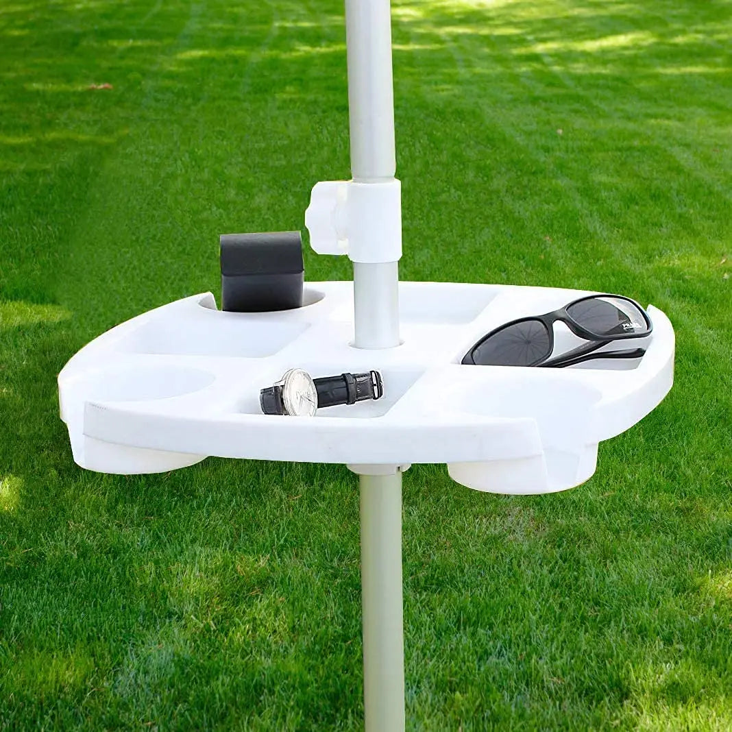 CYBeach Umbrella Umbrella Tray, with 4 Cup Holders and 4 Snack Grids, Suitable for Beaches, Terraces, Gardens and Swimming Pools