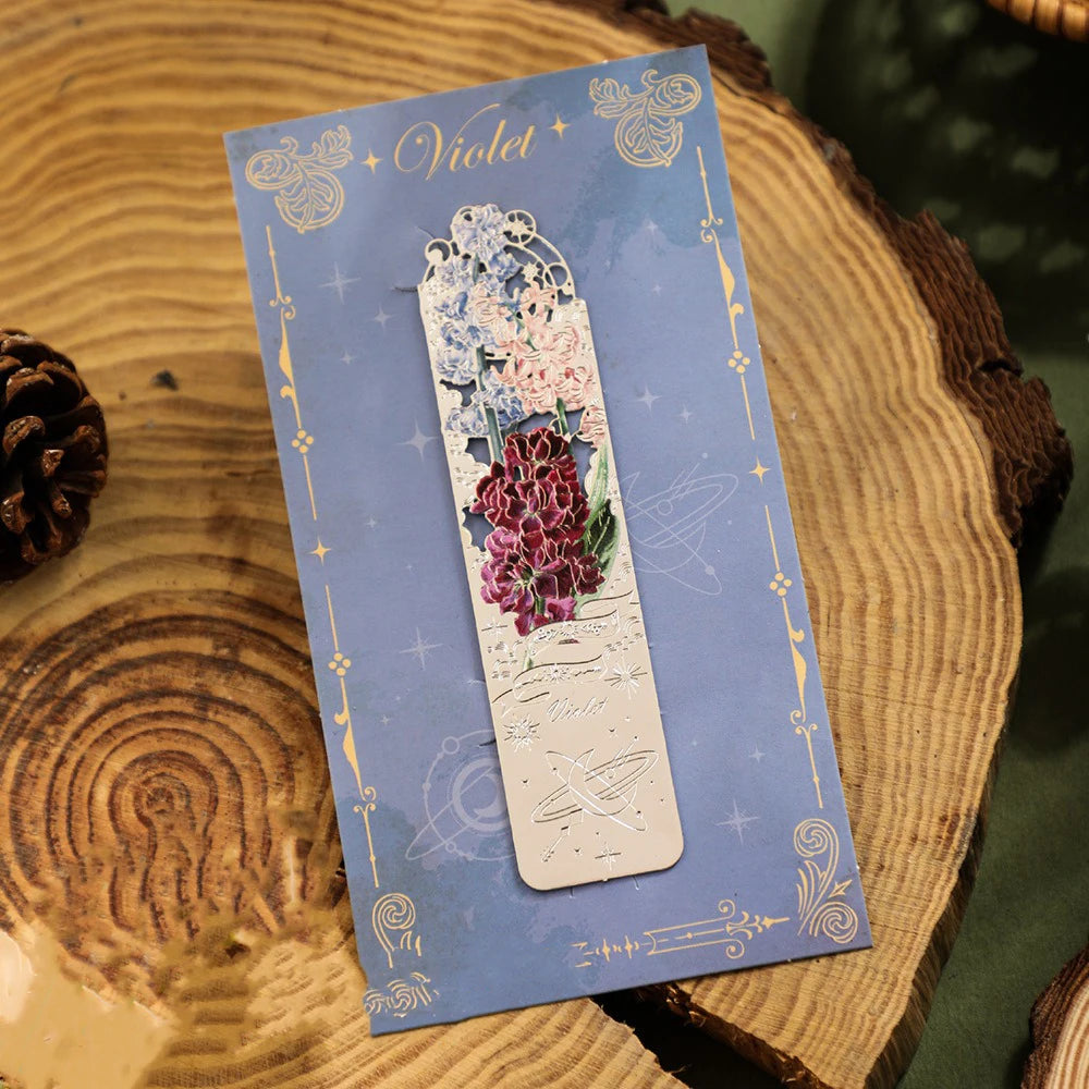 Aesthetic Book Page Clip Floral Painting Metal Bookmark Hollow Metal Book Accessories Student Reading Mark Stationery Gifts