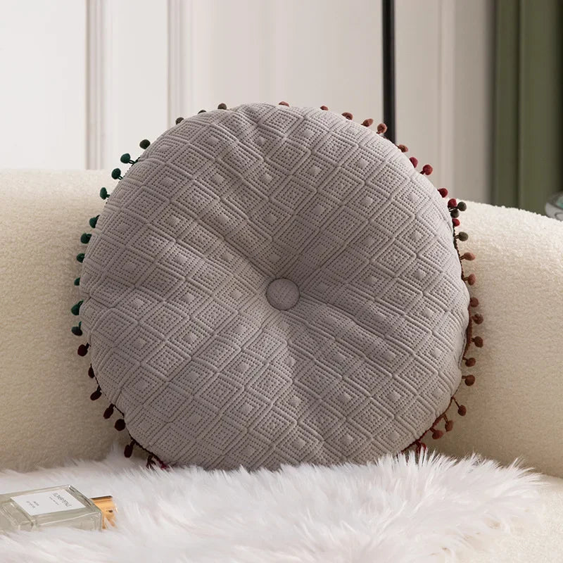 Modern Simple Pumpkin Hairball Round Pillow Pillow Office Sofa Cushion Wholesale