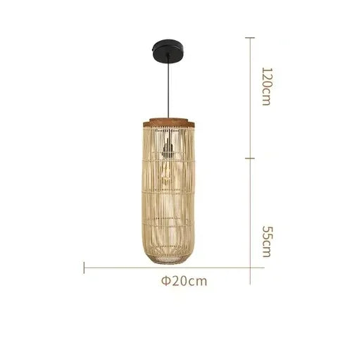 Japanese Rattan pendant light vintage laterns Wabi-sabi Lights Living Room dining lights hanging Homestay kitchen island light