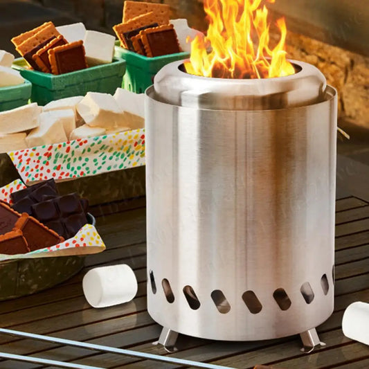 Outdoor Burner Heater Smokeless Tabletop Fire Pit Stainless Steel Camping Smokeless Stove Tabletop Firepit Mini Fire Pit Bonfire