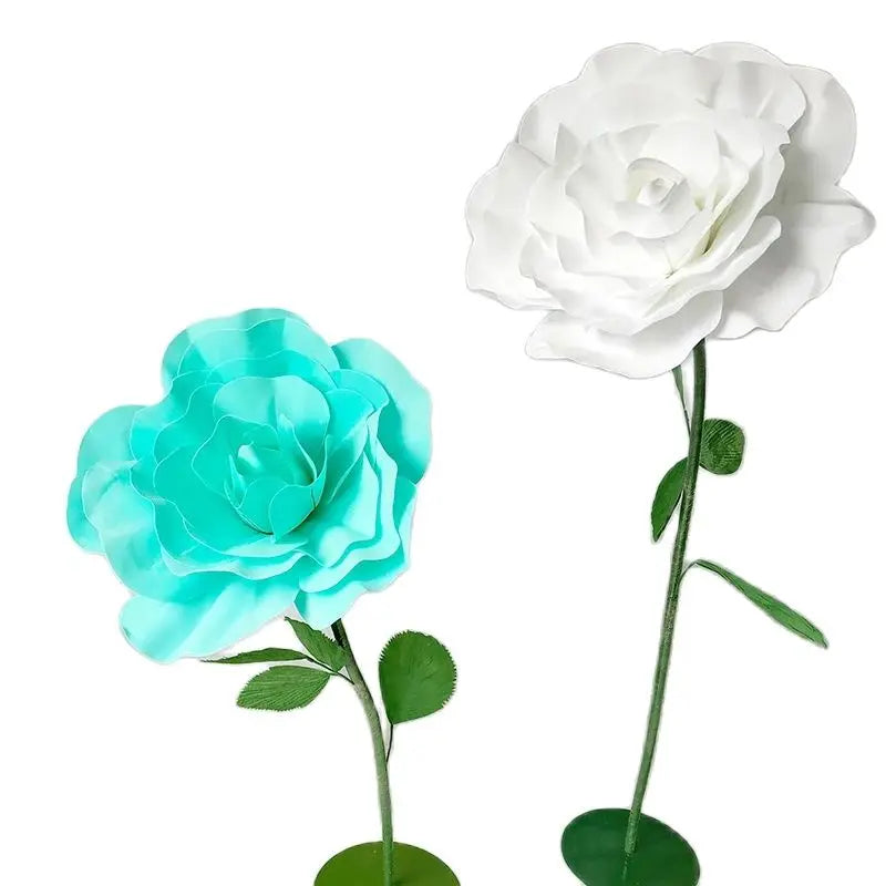 Large Foam Fake Flowers Artificial Roses Set of European Style Wedding Flower Wall Wedding Window Background Layout