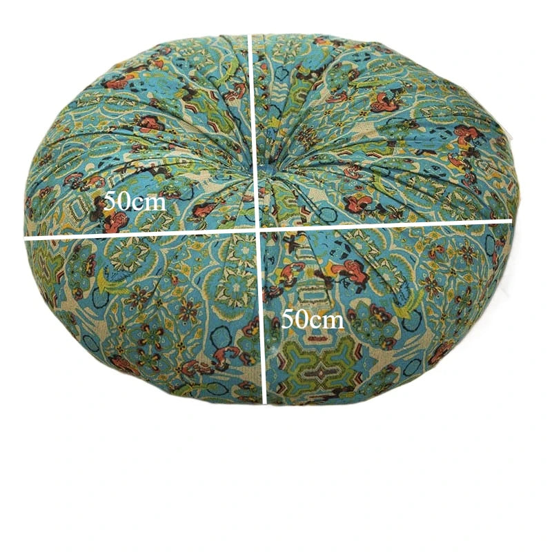 Bohemian Style Thickened Cotton Linen Cushion for Ground Lazy People with Moroccan Window Tatami Mat Pillow Puff Cushion That