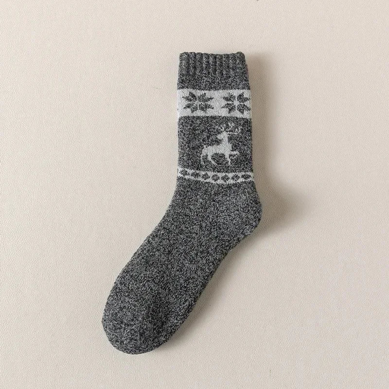 Men's Merino Wool Socks Hiking Socks Thick Winter Wool Warm Socks Breathable Elk Crew Thermal Socks Against Cold