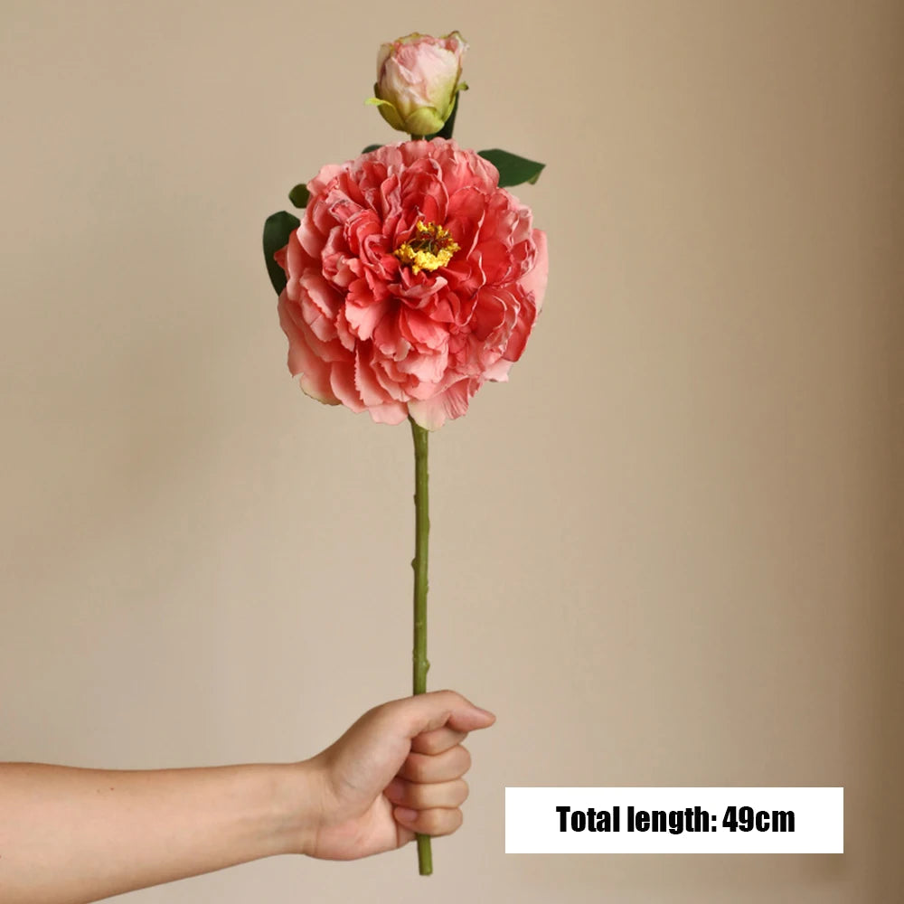 Large Silk Peony Artificial Flowers High Quality Simulation Peony European Style Fake Flowers Bouquet For Wedding Home Decor 1PC