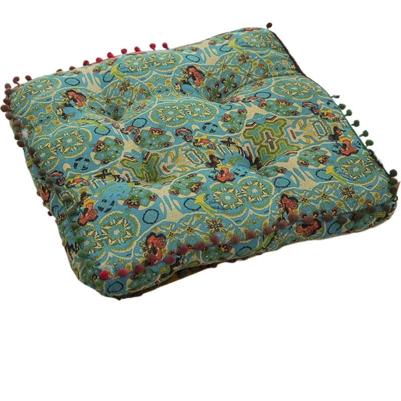 Bohemian Style Thickened Cotton Linen Cushion for Ground Lazy People with Moroccan Window Tatami Mat Pillow Puff Cushion That