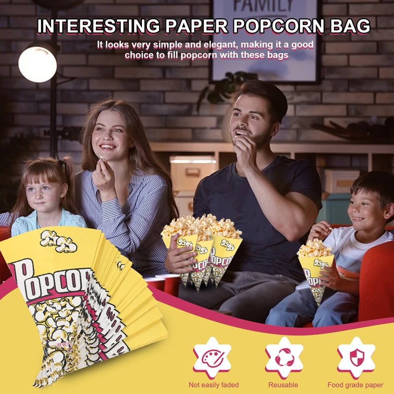 100X Popcorn Bags Paper Bags Almonds Popcorn