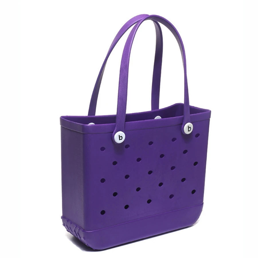 Beach bag with holes, hand-held, waterproof travel bag that can be washed, suitable for sports, beach, and swimming pool use.