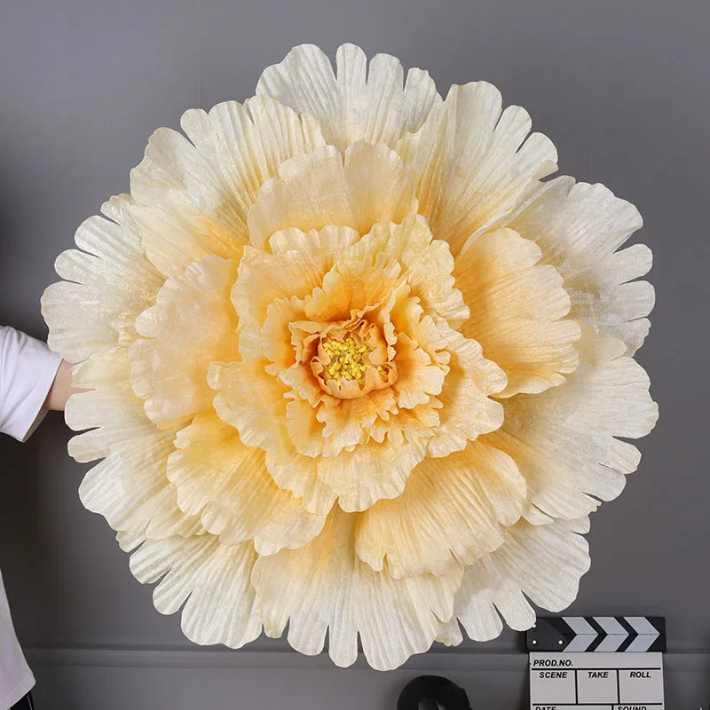 Multiple Sizes Wedding Flower Large Silk Artificial Flower Peony Head Giant Flowers For Diy Flower Background Wall Decoration