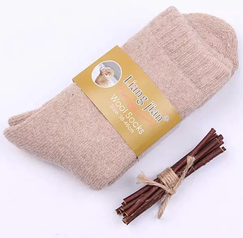 3Pairs/Men's Winter Warm Wool Socks Women Super Thick Heart Thickened Loop Merino Wool Socks Cold Resistant Snow Plush Stockings