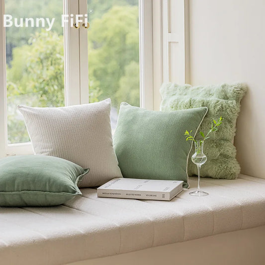 Modern and Fresh Ins Wind Matcha Green Home Living Room Sofa Window Float Pillow Throwing Pillow Simple and Light Luxury Cushion