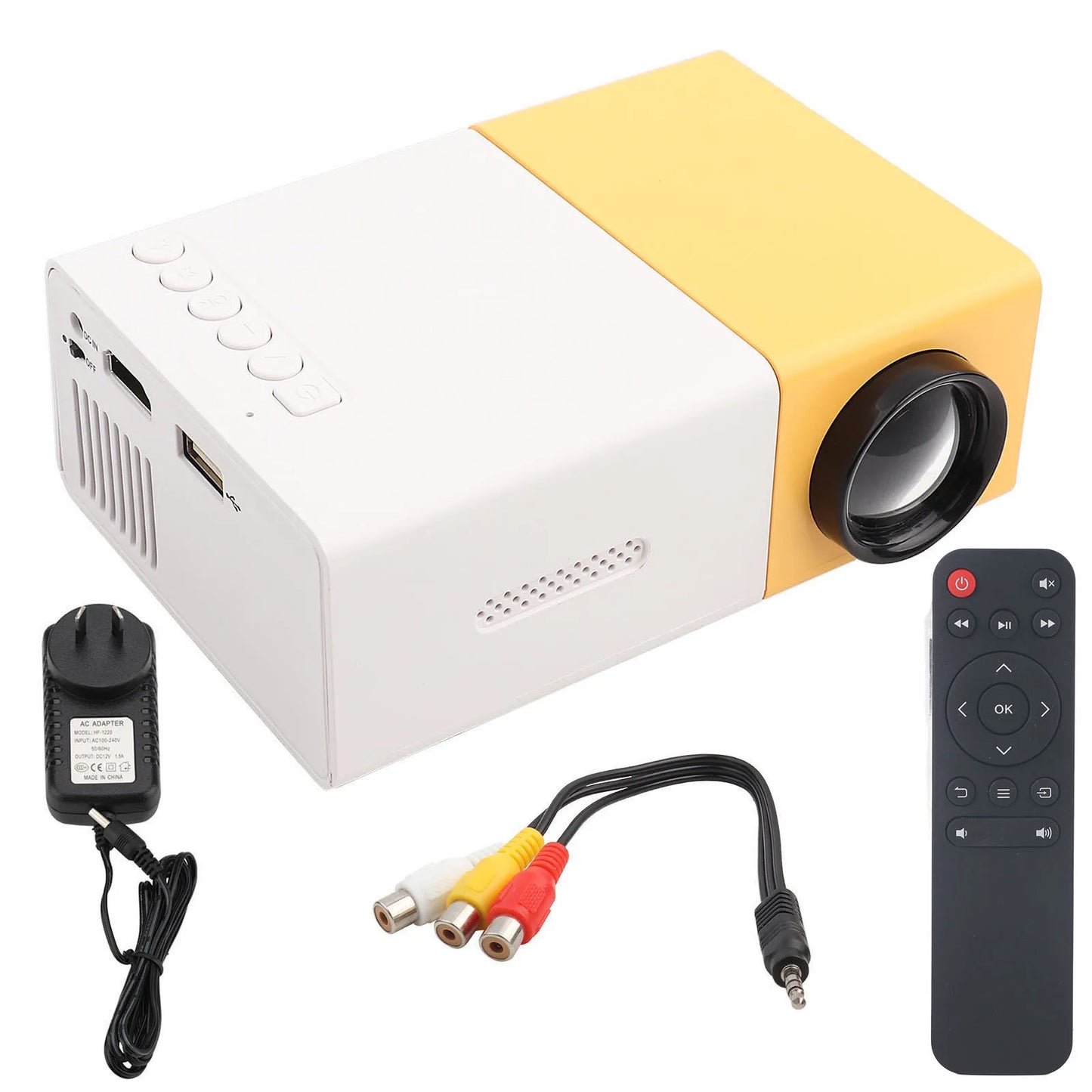 Projector 5 X 3.2 X 1.9In Portable Small Size Stylish 1080P LED Projector Convenient Practical for Travel Movies Games Camping