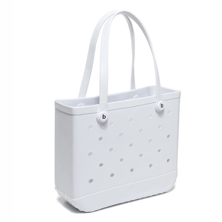 Beach bag with holes, hand-held, waterproof travel bag that can be washed, suitable for sports, beach, and swimming pool use.