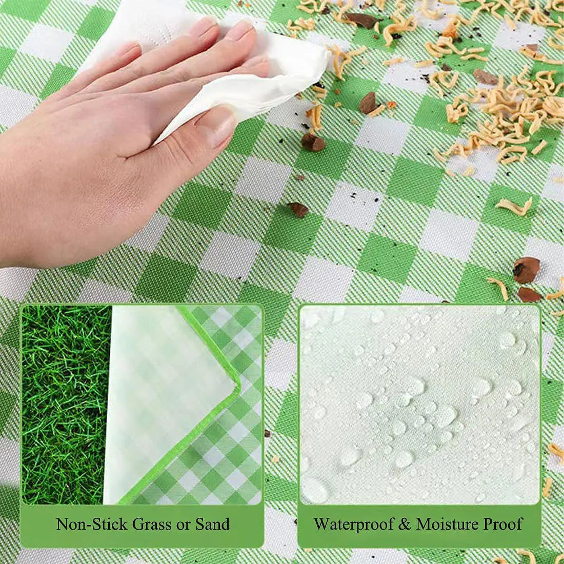 1pcs，Ultra large picnic blanket, portable waterproof picnic blanket, beach checkered picnic mat, camping lawn picnic blanket