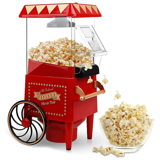 On sale Popcorn Maker,Hot Air Popcorn Machine Vintage Tabletop Electric Popcorn Popper, Healthy and Quick Snack for Home EU Plug