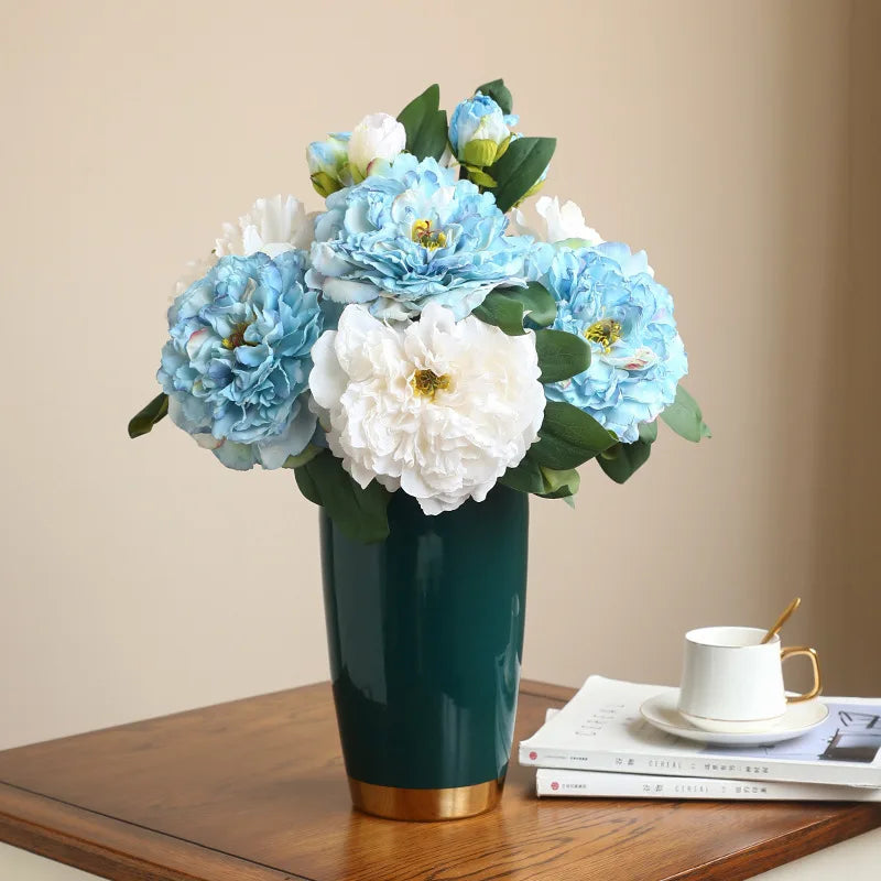 Large Silk Peony Artificial Flowers High Quality Simulation Peony European Style Fake Flowers Bouquet For Wedding Home Decor 1PC